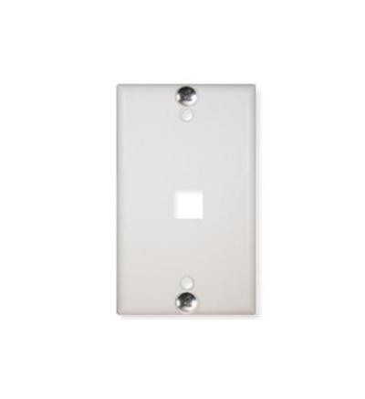 WALL PLATE, PHONE, FLUSH, 1-PORT, WHITE
