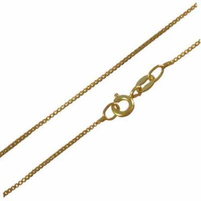 18K Gold Over Sterling Silver 1mm Box Chain Necklace 14' 16' 18' 20' 24' 30'