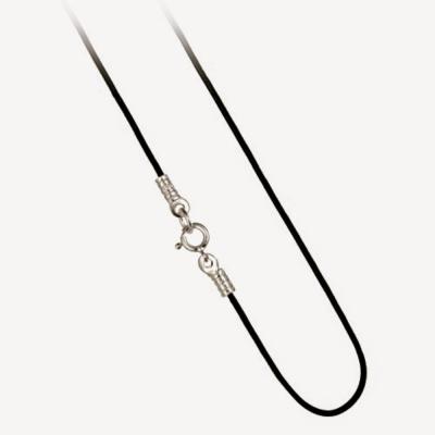 Sterling Silver 1mm Black Leather Cord Chain Necklace 14' 16', 18', 20', 24', 30'