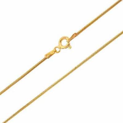 18K Gold Over Sterling Silver 1mm Snake Chain Necklace 14' 16' 18' 20' 24' 30'