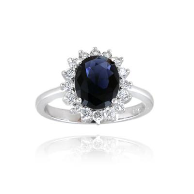 Sterling Silver Replica Kate Middleton Princess Diana CZ Sapphire Engagement Ring