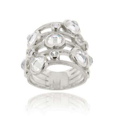 Sterling Silver CZ Brushed Fashion Ring
