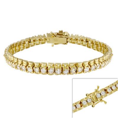 18kt Gold over Sterling Silver CZ Tennis Bracelet