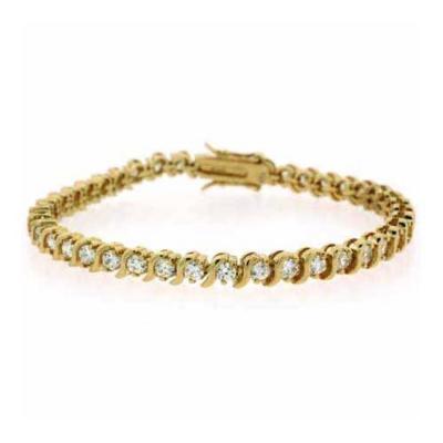 24k over Sterling Silver Simulated Diamond CZ Bracelet