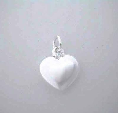Silver Puffed HEART CHARM Pendant Pretty