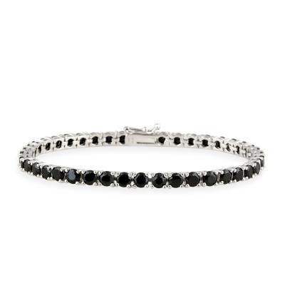 Sterling Silver 14ct Black Spinel Tennis Bracelet