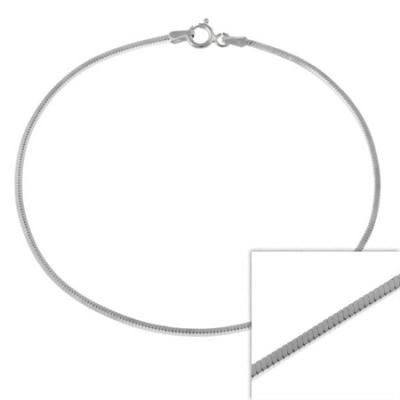Sterling Silver 1.3mm Italian Square Snake Chain Bracelet 7' 8'