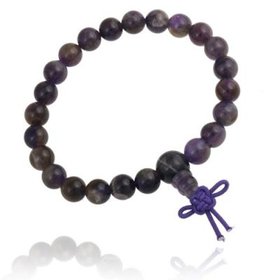 Purple Stone 8mm Power Bead Stretch Bracelet