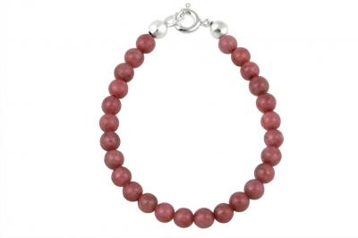 Sterling Silver Rhodolite Beads Baby Bracelet, 5 Inches