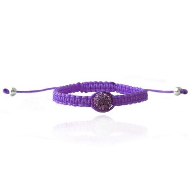 Purple Crystal Fireball Adjustable Childrens Bracelet