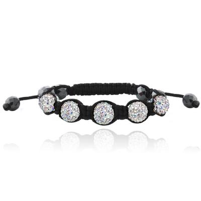 Aurora Borealis Fireball & Hematite 10mm Adustable Shamballa Bracelet