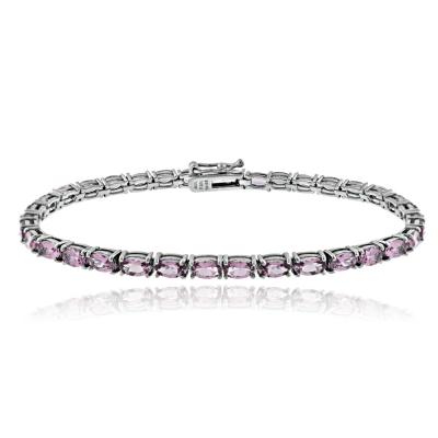 Sterling Silver 7.35ct Alexandrite CZ Birthstone Tennis Bracelet
