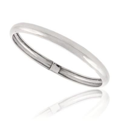 Sterling Silver Shiny Flex Bangle Bracelet