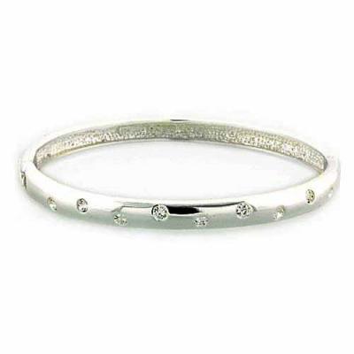 Sterling Silver Designer Inspired CZ Bangle