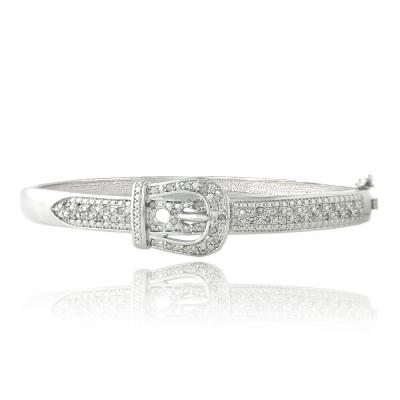 1/2ct Diamond Belt Buckle Bangle Bracelet