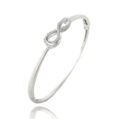 Intertwined Infinity CZ Bangle Bracelet