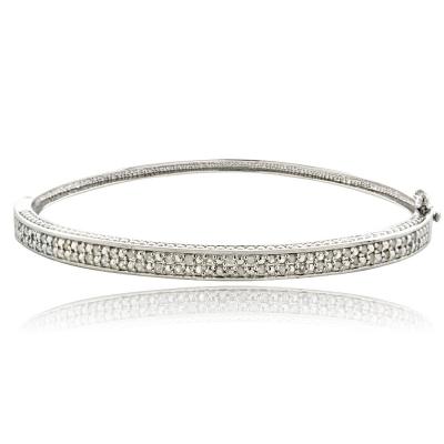 1/2ct Diamond Silver Tone Bangle Bracelet