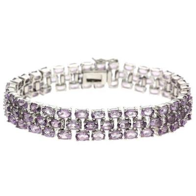 21.8ct Amethyst Three-Row Tennis Bracelet