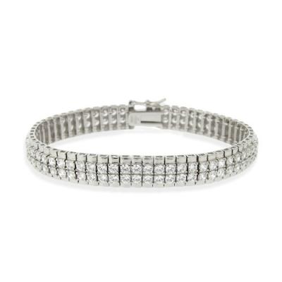 3ct Cubic Zirconia Two-Row Bracelet
