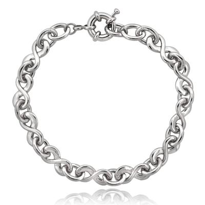 Silver Tone Infinity Link Bracelet