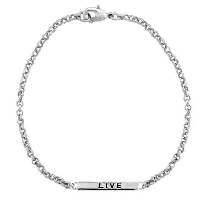 Silver Tone Live Bar Bracelet