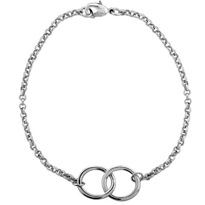 Silver Tone Interlocking Circles Bracelet