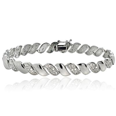 Silver Tone 1/2 Ct Diamond San Marco Bracelet