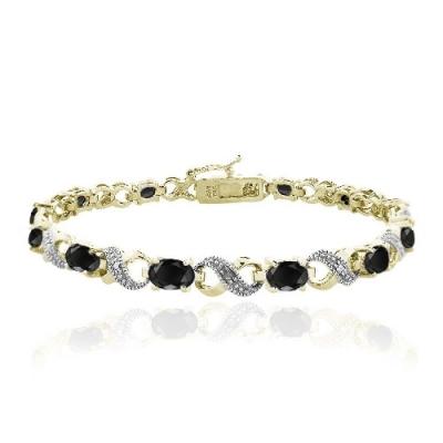 Gold Plated 7.2ct Sapphire & Diamond Accent Infinity Bracelet