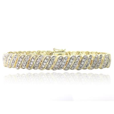18K Gold Plated 1ct Diamond Tennis Bracelet