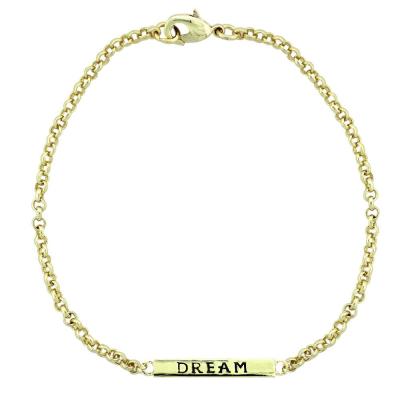 Gold Tone Dream Bar Bracelet