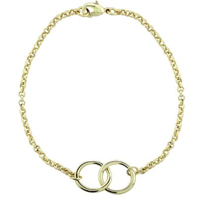 Gold Tone Interlocking Circles Bracelet