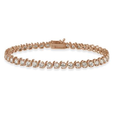 18K Rose Gold over Sterling Silver CZ Tennis Bracelet