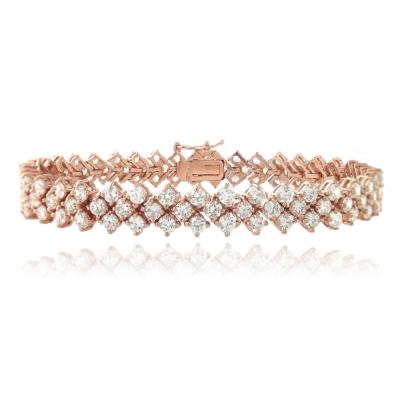 Rose Gold Plated 13ct Cubic Zirconia Chevron Tennis Bracelet