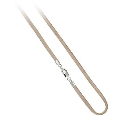 Beige Felt 3mm Chain Necklace with Sterling Silver Clasp 16' 18'