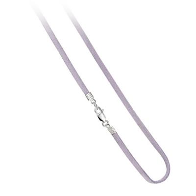 Lavender Felt 3mm Chain Necklace with Sterling Silver Clasp 16' 18'