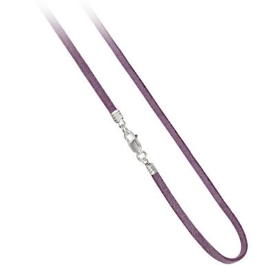 Purple Felt 3mm Chain Necklace with Sterling Silver Clasp 16' 18'