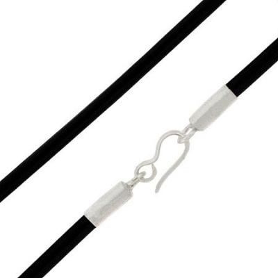 Genuine Leather Cord Sterling Silver 16' Chain Thick Smooth Necklace