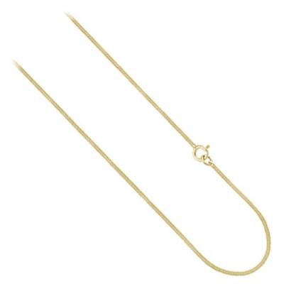 18K Gold Over Sterling Silver 1mm Italian Square Snake Chain Necklace 14' 16' 18' 20' 24' 30'