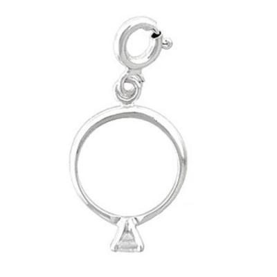 Sterling Silver CZ Ring Novelty Charm