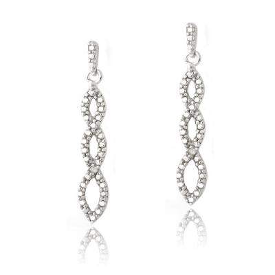 Sterling Silver Diamond Accent Triple Infinity Dangle Earrings