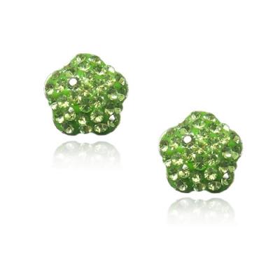 Sterling Silver Peridot Fireball Star Stud Earrings
