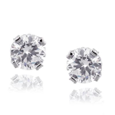 Sterling Silver 7.7ct CZ Round Estate Studs