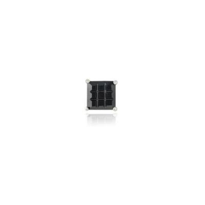Sterling Silver Black CZ Checkerboard 5mm Mens Stud Earring