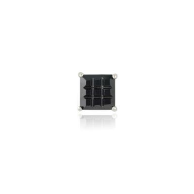 Sterling Silver Black CZ Checkerboard 6mm Mens Stud Earring
