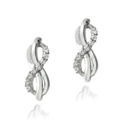Sterling Silver 1/2ct Created White Sapphire Infinity Swirl Stud Earrings