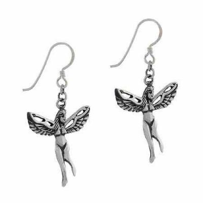 Sterling Silver Iris Greek Rainbow goddess Angel Earrings