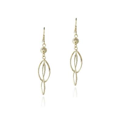18K Gold over Sterling Silver Twisted Spiral Dangle Earrings