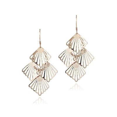 18K Rose Gold over Sterling Silver 4 Seashell Chandelier Earrings