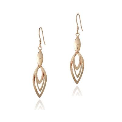 18K Rose Gold over Sterling Silver Three Marquise Dangle Earrings