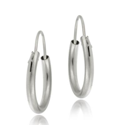 14k White Gold Mini Endless Hoop Earrings